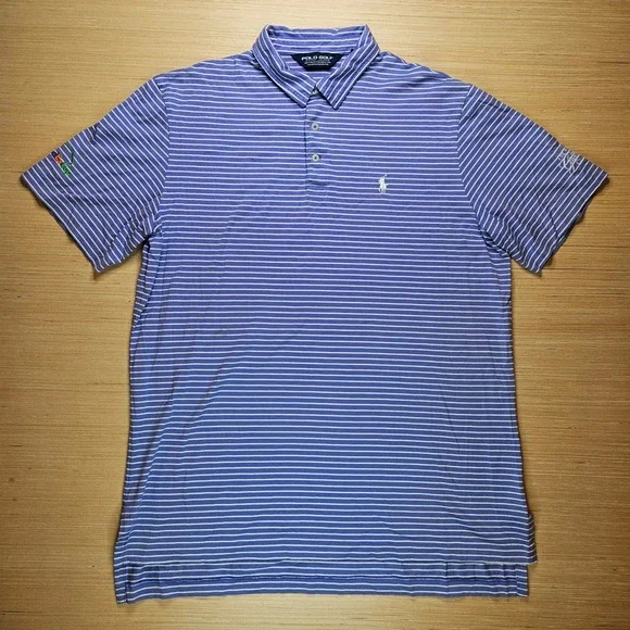 PGA Tour FedEx Cup Classic Polo Golf Ralph Lauren Mens Striped Shirt Size L - Picture 2 of 9